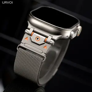 URVOI Band for Apple Watch Ultra 3 2 series 11 10 9 8 7 6 SE 5 Titans eyes Milanese loop strap for iWatch quality mesh wristband Smartwatch strap