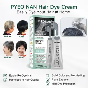 Natural Plant Extract Unisex  PYEONAN Hair Dye Comb Without Bleaching, Instant 2 in 1 + Grey Hair Coverage and Haircare -Herbal Ingredients Hair Color 2.8Oz. /80g