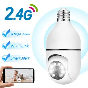 Indoor Security Camera, Home Security Cameras, Cameras For Home, Bulb AI Smart Camera with Night Vision, 2.4G WiFi Stable Connection, AI Human Detection,Two-Way Audio Talk, Easy Installation, 24H Loop Recording, compatible with TFcard/cloud storage