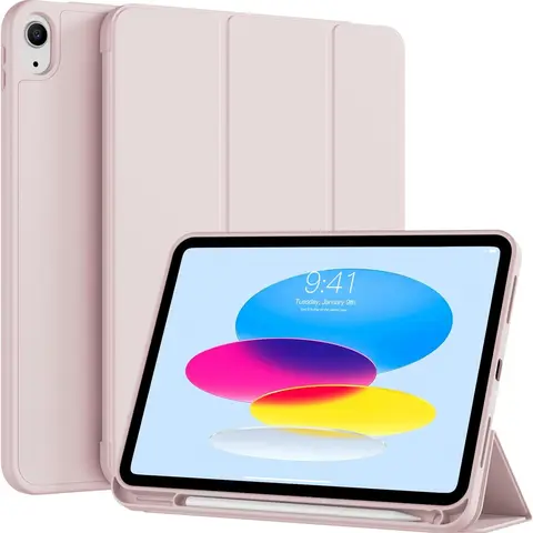 iPad Air 11in Protective Cover for 6th-7th Gen (Not for iPad 10/11) - Slim Trifold Adjustable Stand Casing, Premium PU Leather, TPU Back Shell, Auto Sleep/Wake, Magnetic Red, Touch ID Compatible Tablet Accessories