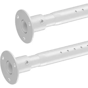 2 Pack 17 to 27 Inch Adjustable Heavy Duty Closet Rod for Hanging Clothes White Closet Poles for Wardrobes Bathroom Windows