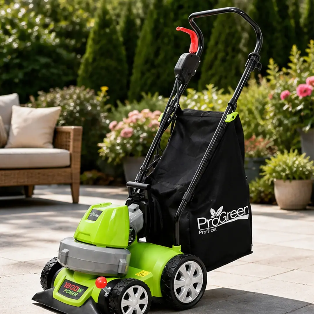 1600W Leaf Vacuum Blower Mulcher 3-in-1 Electric Garden Tool with 12 Gal Collection Bag, Green ABS+Steel Yard Cleaner for Lawn Leaves Walkways, Powerful Blowing Vacuuming Shredding, Green Color Options, ABS+Steel(Q235) Material
