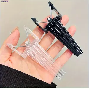 2PCS Unisex Nylon Hair Root Volumizing Clips - Invisible Hair Volumizer Tool for Crown Lift, Curtain Bangs, Fluffy Volume; Ideal for Daily Styling, Wedding Use