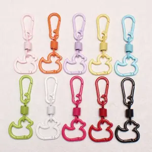 Cute Multi-Color Mini Duck Keychains with Anti-Theft Clasp, Cartoon Duck Pendant Key Ring for Bag & Key Decoration