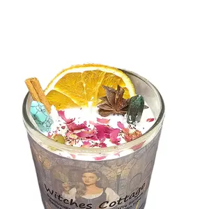 Witches Cottage Hand Poured Reiki Infused Soy Wax Candle for Home Decor and Ornaments