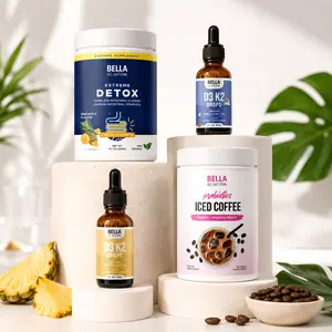 Bella All Natural New Body, New Routine Kit: Extreme Detox Pineapple + Probiotics Iced Coffee + D3 K2 Day & Night Drops