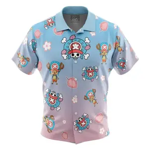 Chopper Pattern One Piece Hawaiian Shirt | Cool Summer Anime Vibes for Men & Fans