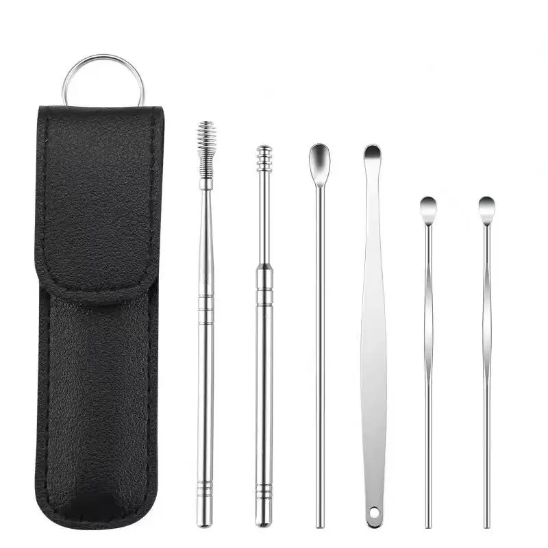 Stainless Steel Toothpick Set & Ear Picking Tool Set, Portable Toothpick Set, Oral Teeth Cleaning Tool, Ear Wax Removal Tool Set for Adults