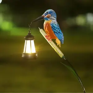 Solar Garden Statues, Solar Powered Kingfisher Light, Pathway Waterproof Lantern, for Garden Yard Patio Backyard Porch Lawn Walkway, Outdoor Decorative Lights