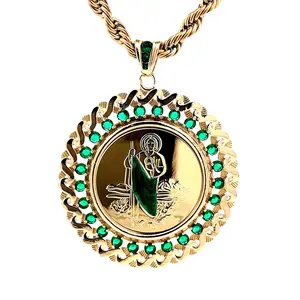 St Jude and Our Lady of Guadalupe Reversible Necklace (24K Gold Plated)