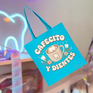 Cafecito Y Dientes Light Blue Tote Bag