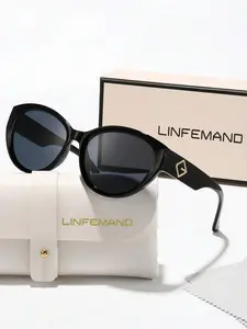 Women's Oval Cat Eye Glasses, Fashion Eyewear for Women, Face Shaping Street Style Accessory, Perfect Gift for Holidays & Daily Wear