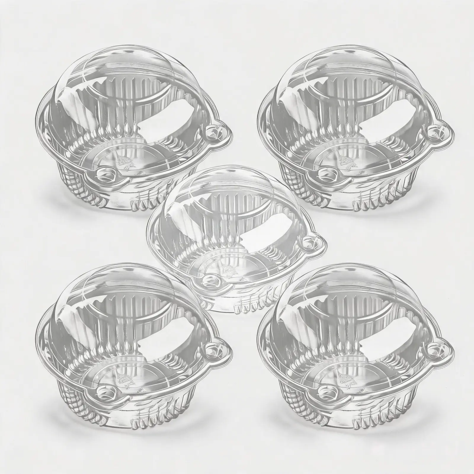 50-Pack Aesthetic Clear Individual Cupcake Containers, Single Dome Disposable Muffin Holders, Portable Clear Dessert Boxes for Birthday, Wedding & Holiday Party Baking