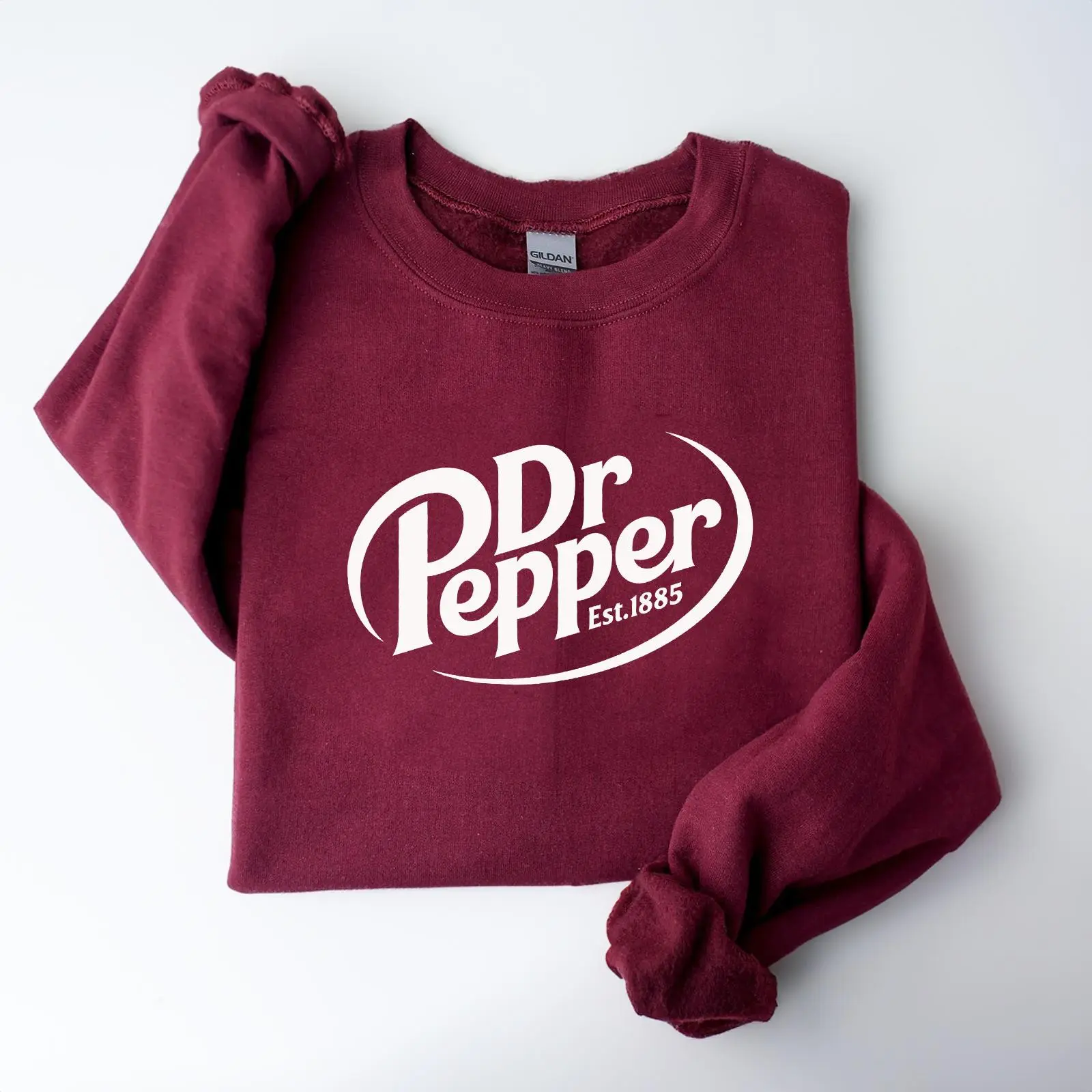 Vintage Soda Lover Sweatshirt, Burgundy Graphic Pullover for Her, Fall Vibes Aesthetic, Women's Letter Print Sweatshirt