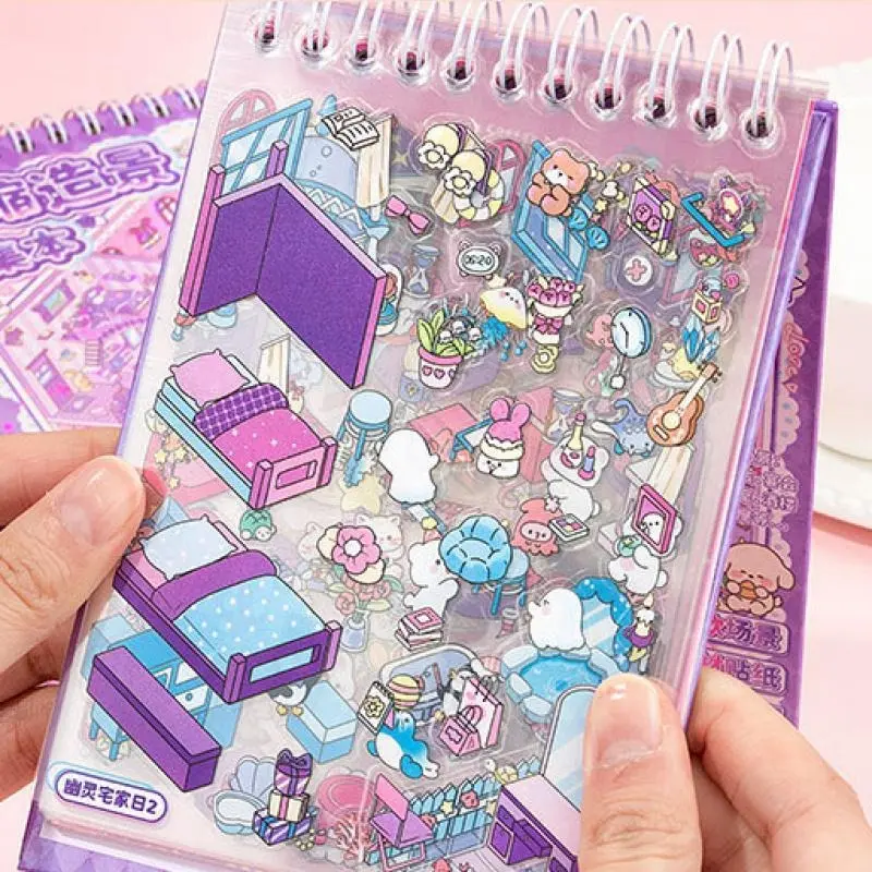 Creative Scene Sticker Book Set, 30 Sheets 3D DIY Decorative Stickers, Perfect for Water Bottles Notebooks Laptops Phone Cases Cover