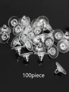 100pcs Solid Color Non-slip Earring Backs for Earrings, Portable and Lightweight Ear Safety Back, Diy Earring Repair Accessories