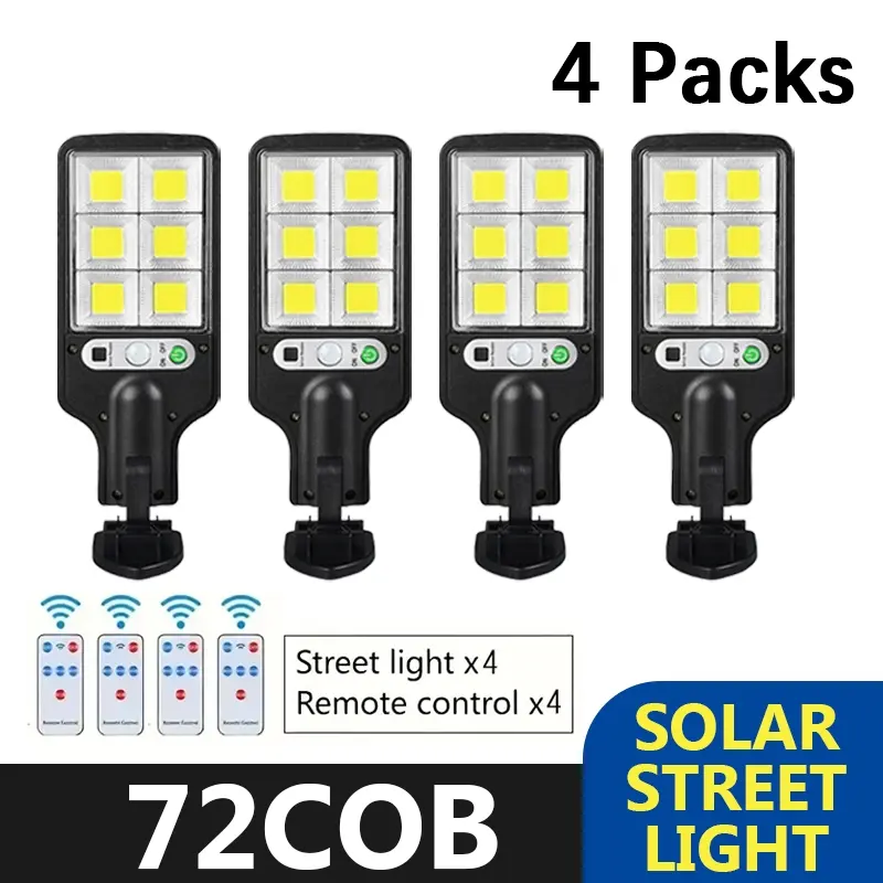 Solar Motion Sensor Street Light, IP65 Waterproof Outdoor Solar Powered Security Light with 3 Modes, Dusk to Dawn LED Solar Light for Garden, Yard, Patio