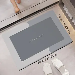 Quick Dry Bath Mat - Non-Slip Absorbent Diatomite Rug for Bathroom & Shower