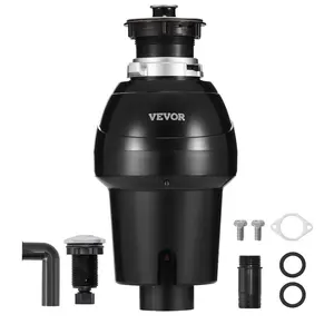 VEVOR Garbage Disposal, 1HP 3270RPM Continuous Feed Food Waste Disposer, EZ Connect Food Waste Grinding System with Sound Reduction, Power Cord Splash Guard for Kitchen Sinks