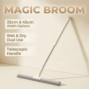Multifunctional 4-in-1 Magic Broom | Floor Scraper & Hair Sweeper Brush for Kitchen, Bathroom & Carpet