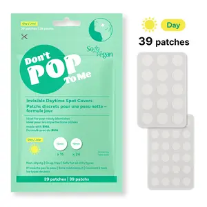SoloVegan Invisible Anti-Acne Daytime Pimple Patches Pack (39 Pieces, 2 Sizes) - BHA + Salicylic Acid, Clear, Peelable, Fragrance-Free, Oily Skin Oil Control, Blemish & Redness Relief, Skin Repair Moisturizer, Wear Under Makeup, Single Item Acne Care