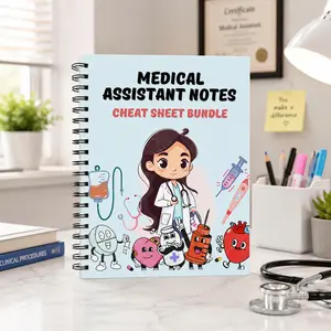 Medical Assistant Study Guide and Nursing Cheat Sheet, Medical Notes with Clinical Reference for Medical Assistant Training and Healthcare Study