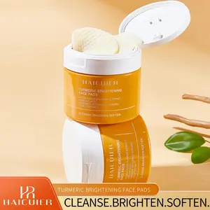 Turmeric Azelaic Acid Exfoliating Face Pads, 100PCS Gentle Brightening Cleansing Pads for Dark Spots, Acne Prone Skin, Daily Facial Exfoliator Pads with Textured Cotton for Smooth Soft Skin