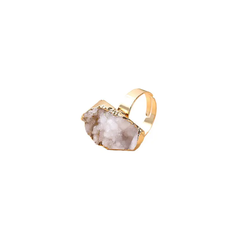White Crystal Cluster Ring