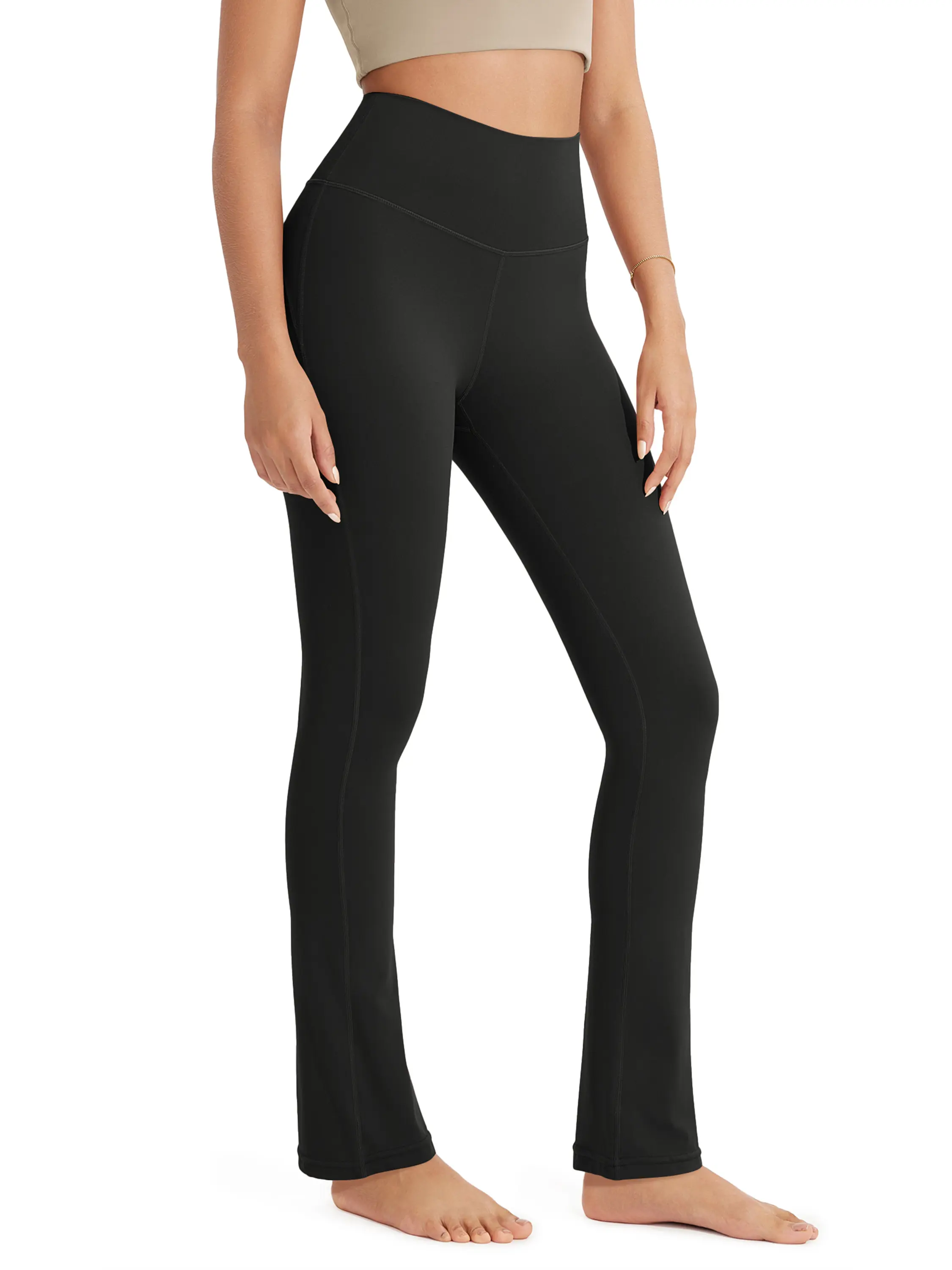 ODODOS Cloud Feeling Straight Leg Pants with Back Pocket for Women, High Waist Casual Lounge Yoga Pants- 28" / 30" Inseam