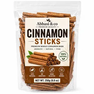 Premium Cinnamon Sticks 250g (8.8 oz) – Whole Cinnamon Bark, Fresh Aromatic, Natural Spice for Tea, Coffee, Cooking & Baking