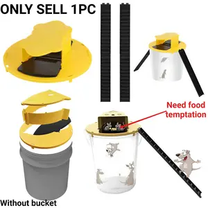 1pc Mouse Trap Bucket - Mouse Traps Indoor for Home - Multi-Catch, Auto-Reset, Humane or Lethal Rat Trap - ABS Material -Reusable Mouse Trap,Flip N Slide Bucket Lid Mouse Trap, Mouse Traps Bucket for Indoor and Outdoor Use