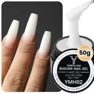 YOKEFELLOW Builder Nail Gel  50g 1.76oz YMH02 White Builder Gel for Nail Extension Profession poly nail gel Long Lasting Hema-Free Tpo-Free Nail Extension Gel for Beginners and Professional