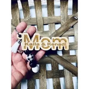 Mom Personalized Keychain with Kids Names