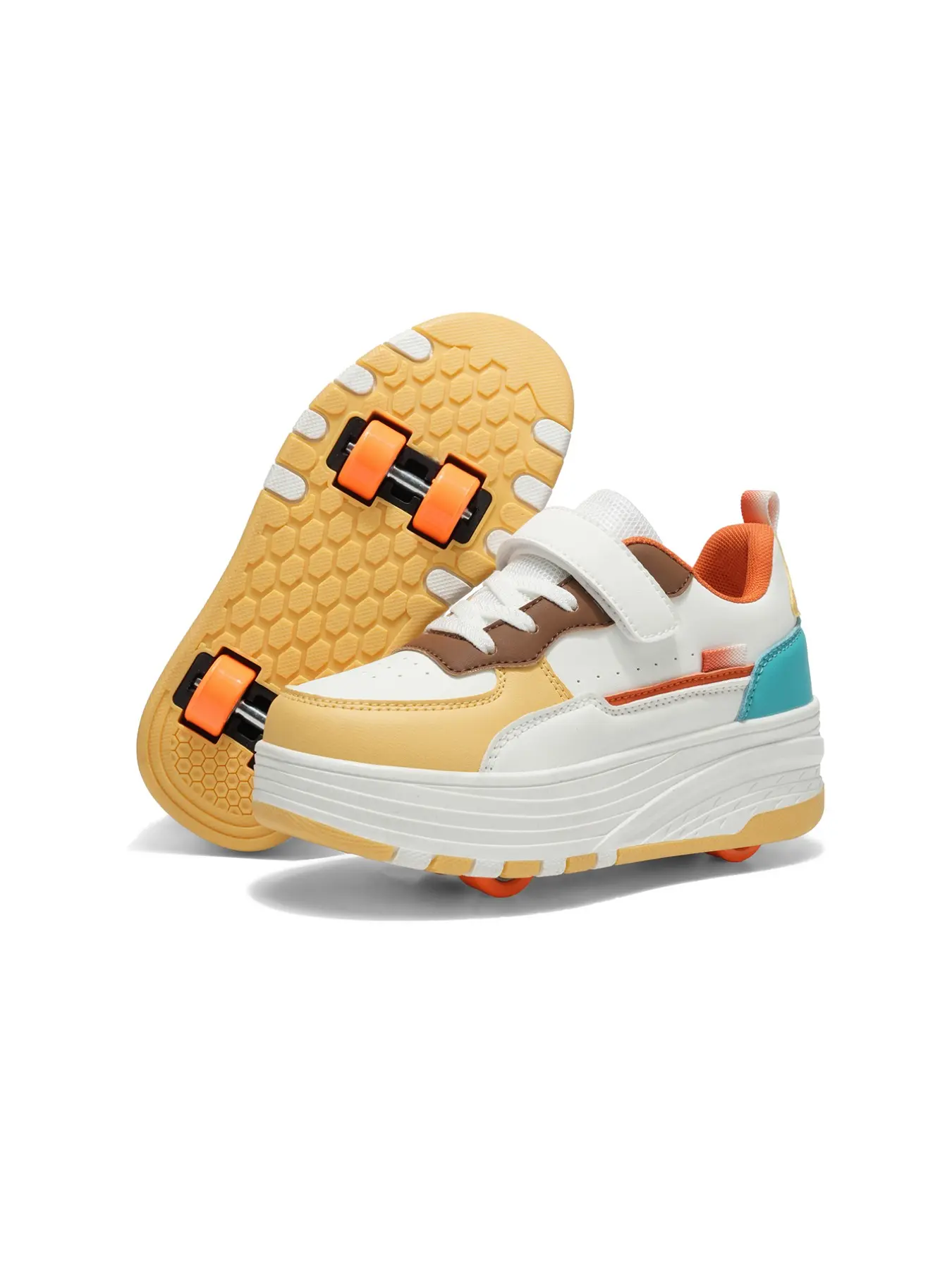 Youth Fashion Roller Skates Sports Shoes, Breathable, Lightweight, Durable, Velcro, All Seasons, Suitable for Boys and Girls, Daily Wear, Outdoor Activities, Running, Lightweight Design, Durable Construction, Unisex Appeal, Breathable Material