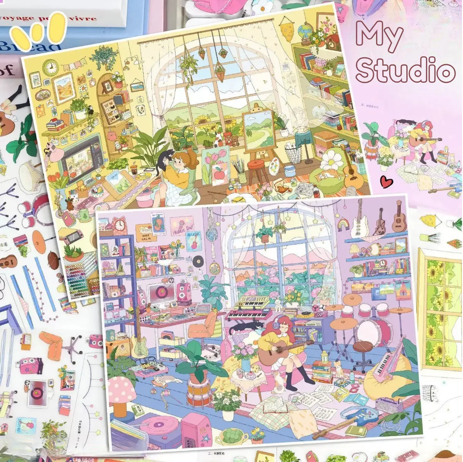 My Studio Premium Large Scene Stickers – Latest Styles, Variety & High Quality for relaxing DIY gift 28*21cm