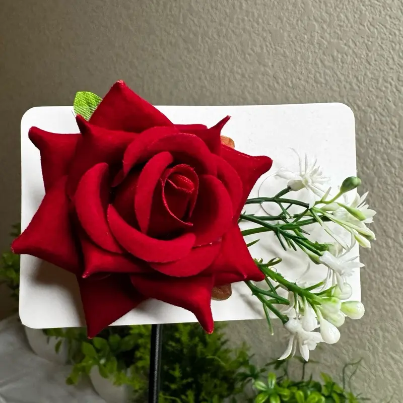 Red Rose Hair Clip