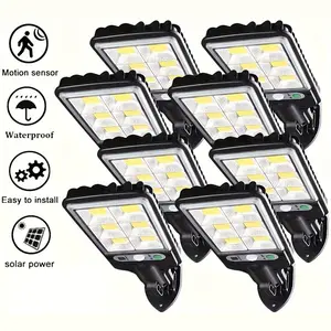 Viral 8 Pack Solar Street Lights Outdoor, 9LED Motion Sensor Security Flood Light with Remote Control, 3 Lighting Modes Waterproof Heavy-Duty Solar Wall Lamp for Yard Garden Garage Path Front Door Emergency Safety Lighting