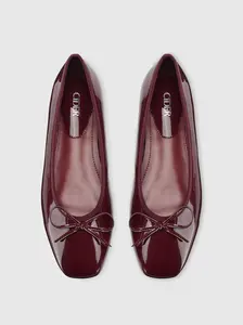 CIDER Bowknot Decor Square Toe Ballet Mary Jane Flats