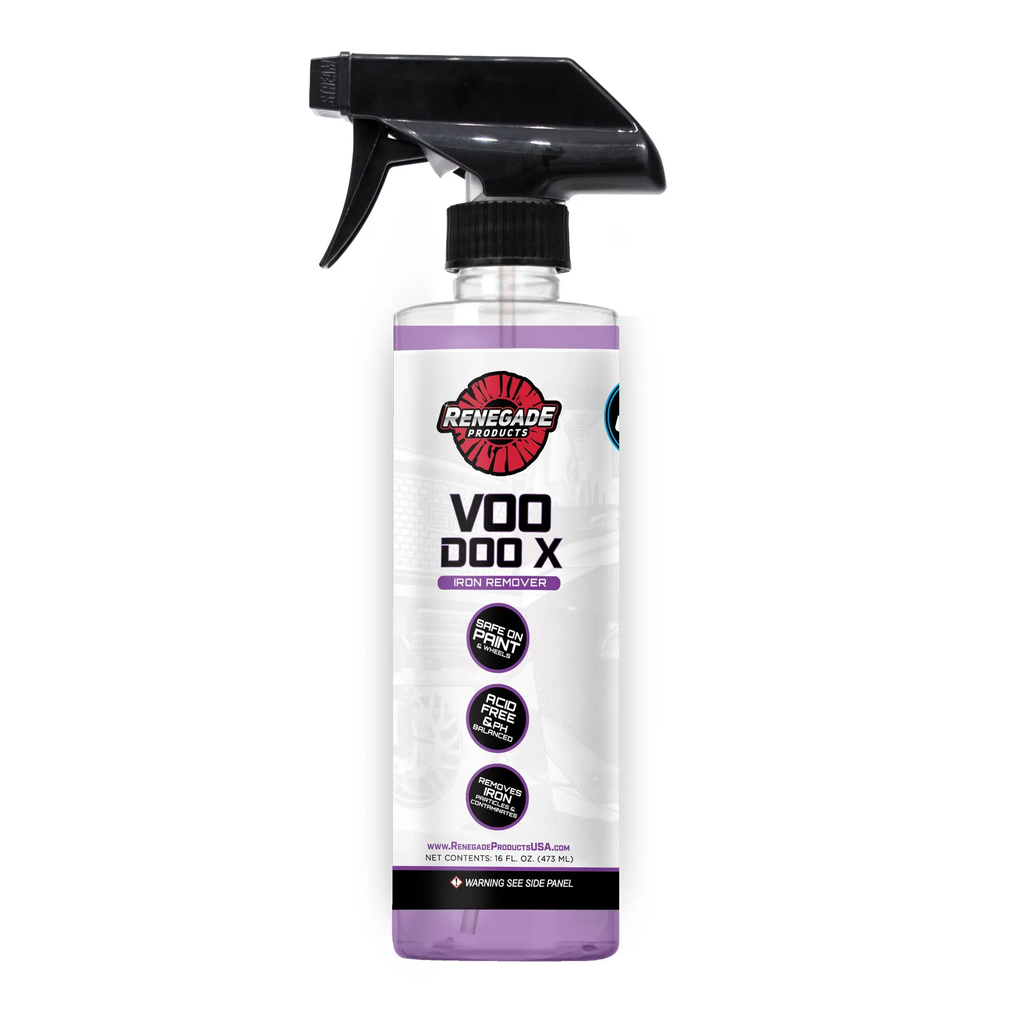 Renegade Products Voodoo X Iron Remover – pH-Balanced Fallout & Brake Dust Cleaner for Wheels & Paint