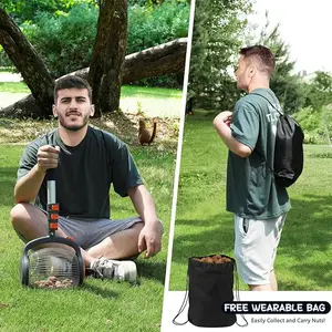 Acorn Picker Upper Roller - Walnut Picker Upper Foot Operated Release,Directly Dump Outlet Nut Gatherer,Suitable for 3/4" - 1.5" Walnuts,Hickory,Magnolia Seeds,Pecan