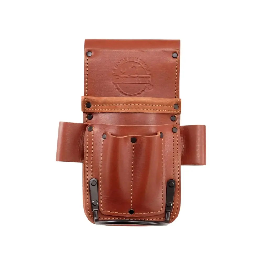Leather 5-Pocket Multi-Tool Pouch, Tool Organizing Bag, Multi-Purpose Storage Solution for Hardware, Multi-Purpose Tool Bags