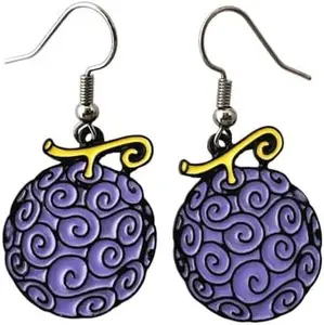 One Piec Earrings Metal Cosplay Cartoon Horror Devil Fruit Earrings Gifts for Woman and Men