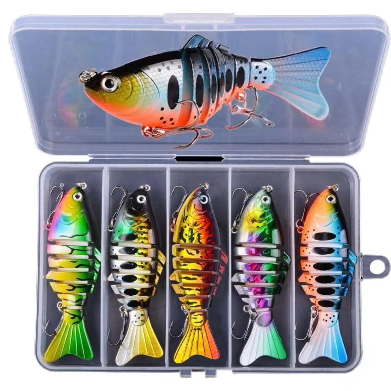 5PCS Fishing Lures Multi Jointed Fish Fishing Kits 0.55oz/3.93in Slow Sinking Lifelike Swimbait Freshwater and Saltwater Crankbaits for Bass Trout Bass Lures