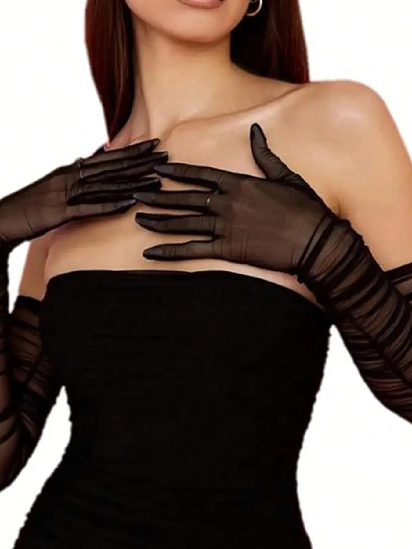 Elegant Long Sheer Tulle Gloves, Opera Style Bridal Gloves for Weddings, Perfect for Parties and Formal Events, Ideal for Photoshoots