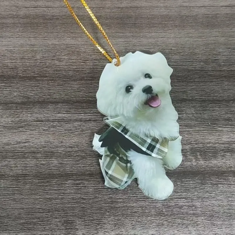 1pc Cute acrylic puppy car decorations, Car Ornaments are the perfect choice for Christmas trees, couple gifts, home and backpack decorations, Aesthetic car accessory