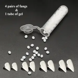 Halloween Vampire Fangs Set, Resin Role-Playing Teeth Props Accessories with Adhesive Gel, Perfect for Costume Parties & Cosplay, Durable Abs Material, Party Event Props