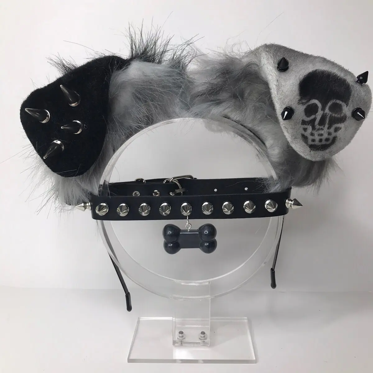 White black skull Ear necklace  Halloween Costume