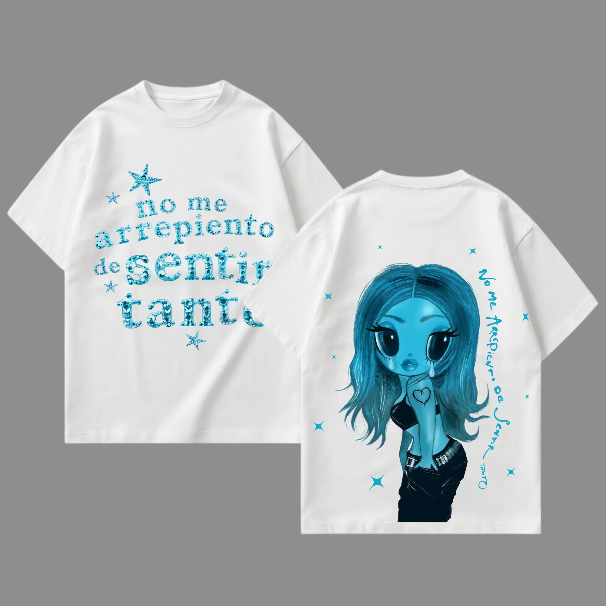 New Album No Me Arrepiento De Sentir Tanto V8 Premium Cotton T-Shirt - La Bichota Latin Queen Graphic Tee, Latin Pop Concert Tour Merch, Cute Festival Summer Shirt, Unisex Gift for Latin Fans