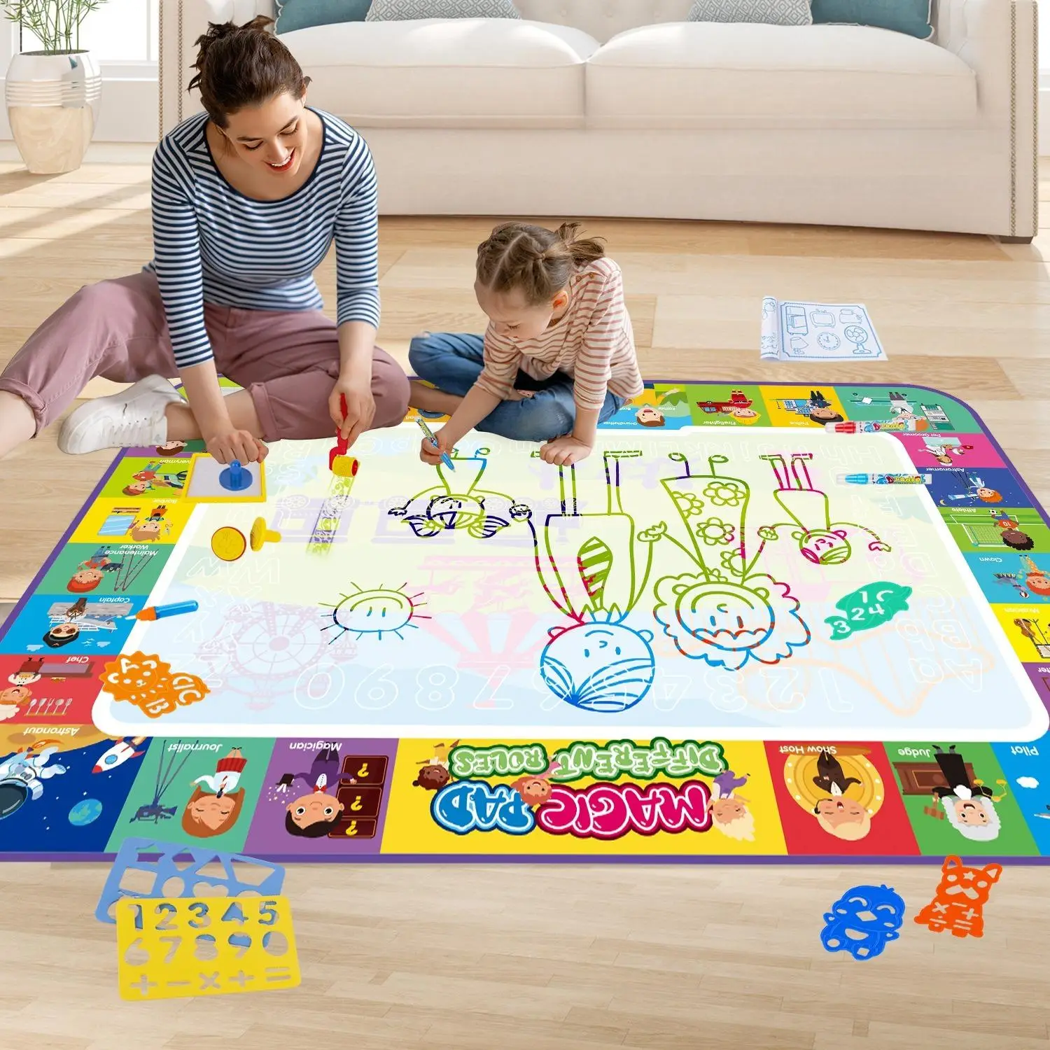 Water Painting Mat, 1 Box Creative Interactive Water Painting Mat, Writing Boards, Birthday Gift