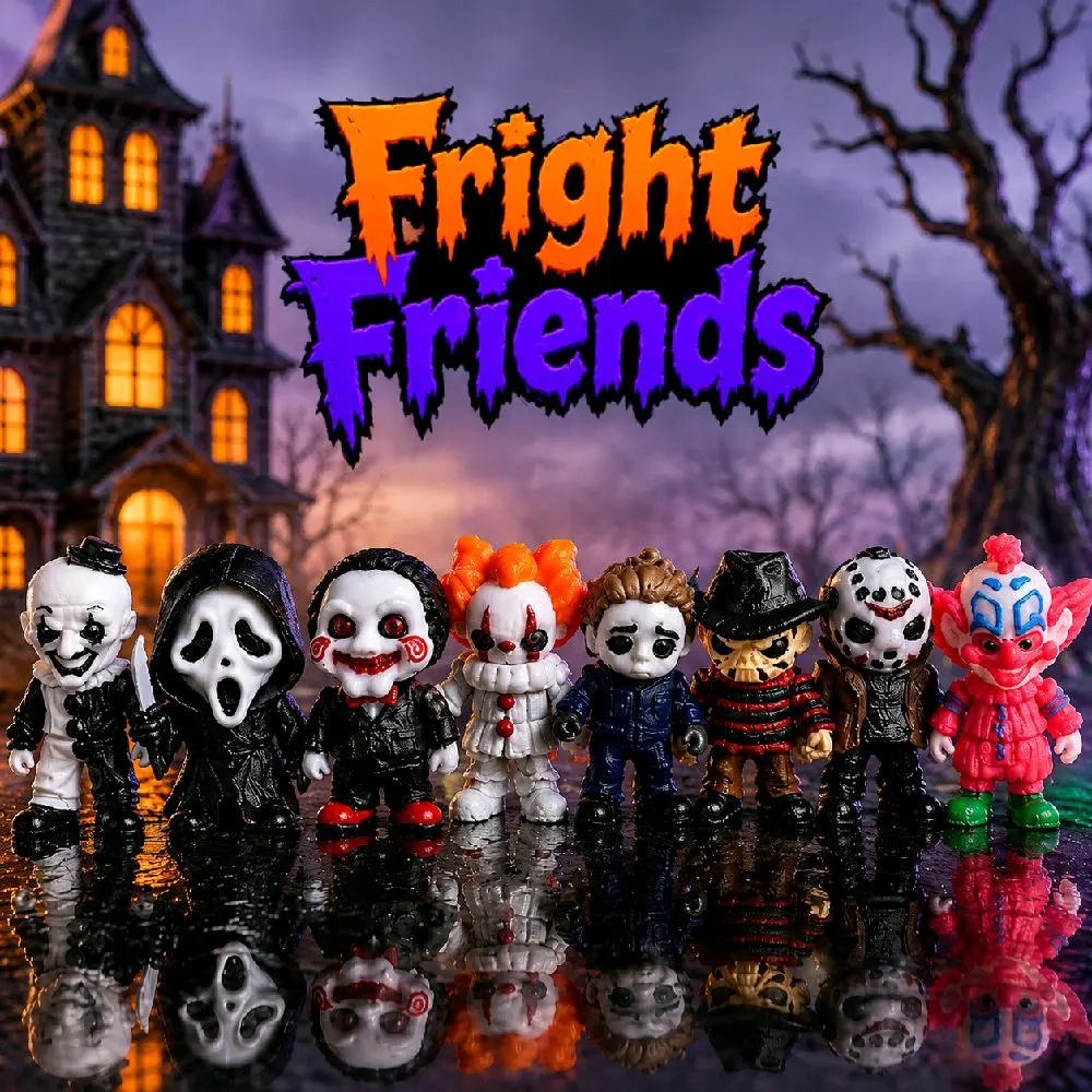 Mini Fright Friends Halloween Flexi Figure Set | 3D Printed Mini Monsters | Halloween Goodie Bags, Birthday Favors, Party Gifts
